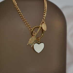 Colgante Corazón Blanco Flecha