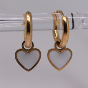 Aros Corazón Blanco