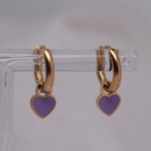 Aros Corazón Malva